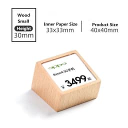 image-Acrylic Price Tag Paper Holder Display Stand Table Mini Price Cubes Jewelry Label Sign Watch Tag