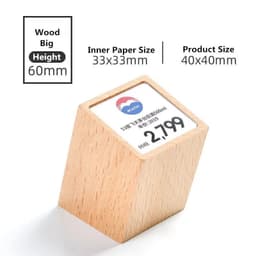 image-Acrylic Price Tag Paper Holder Display Stand Table Mini Price Cubes Jewelry Label Sign Watch Tag