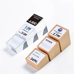 image-Acrylic Price Tag Paper Holder Display Stand Table Mini Price Cubes Jewelry Label Sign Watch Tag