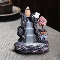 image-Waterfall Backflow Incense Burner Mountains River Fragrance Backflow Aroma Smoke Sandalwood Aromatherapy Ornament Relaxing Gift