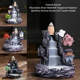 image-Waterfall Backflow Incense Burner Mountains River Fragrance Backflow Aroma Smoke Sandalwood Aromatherapy Ornament Relaxing Gift