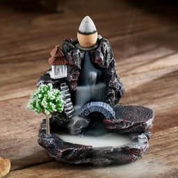 image-Waterfall Backflow Incense Burner Mountains River Fragrance Backflow Aroma Smoke Sandalwood Aromatherapy Ornament Relaxing Gift
