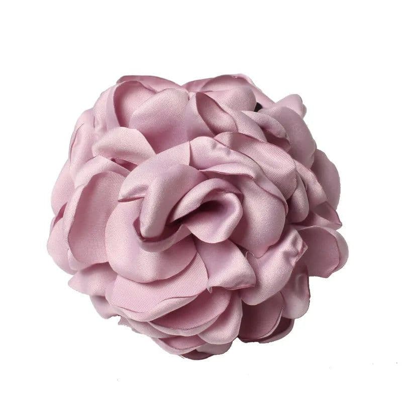 image-Fashion Girls Elegance Beauty Ribbon Hair Clips Large Fabric Flowers Plastic Hair Claws Headbands For Women Hair Accessories