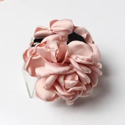 image-Fashion Girls Elegance Beauty Ribbon Hair Clips Large Fabric Flowers Plastic Hair Claws Headbands For Women Hair Accessories