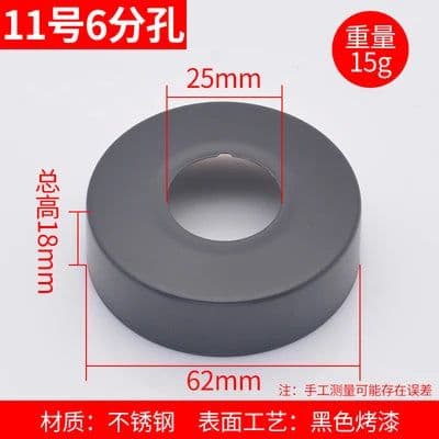 image-Black Shower Faucet trim Decorative Cover plate Stainless Steel Water Pipe Wall hole Covers plug Kitchen Bathroom Accessories