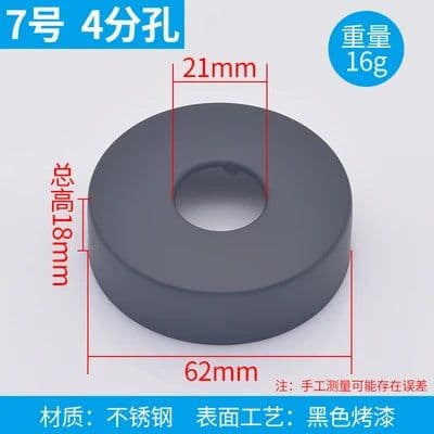 image-Black Shower Faucet trim Decorative Cover plate Stainless Steel Water Pipe Wall hole Covers plug Kitchen Bathroom Accessories