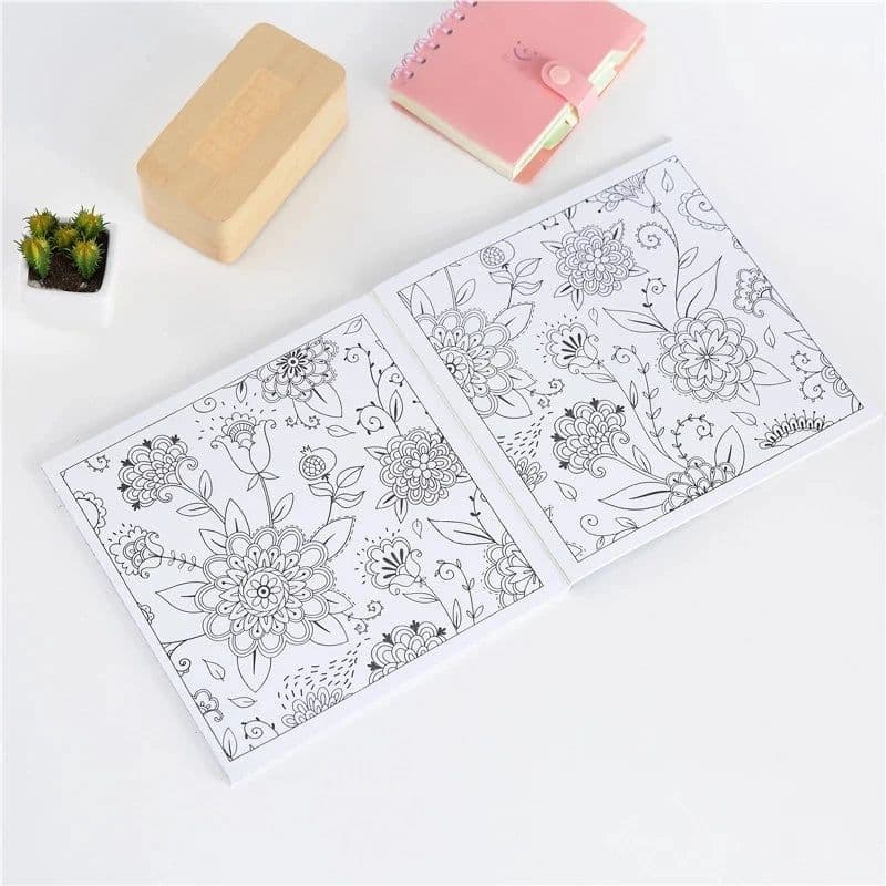 image-Books 120p Korean Mandalas Flower Coloring Book for Children Adult Relieve Stress Graffiti Painting Drawing Art Book Stationery