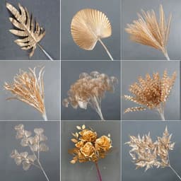 image-Artificial Golden Plants Maple Leaf Christmas Decor Home Living Room Desk Decoration Party Wedding Holiday Flower Arrangement