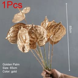 image-Artificial Golden Plants Maple Leaf Christmas Decor Home Living Room Desk Decoration Party Wedding Holiday Flower Arrangement