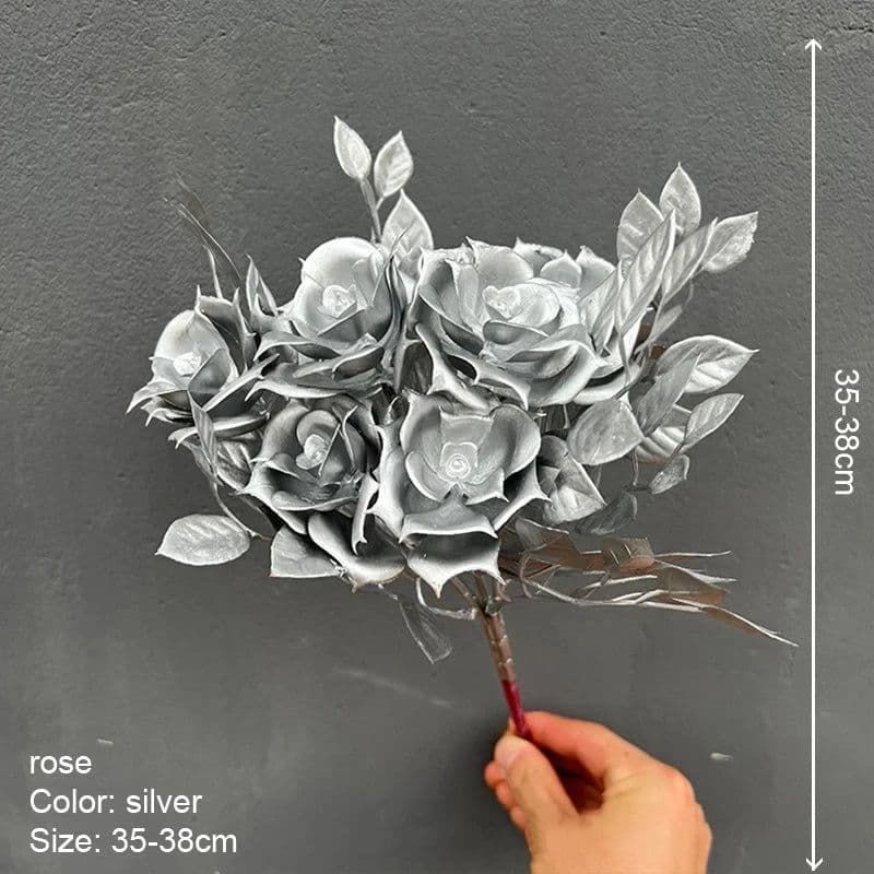image-Artificial Golden Plants Maple Leaf Christmas Decor Home Living Room Desk Decoration Party Wedding Holiday Flower Arrangement