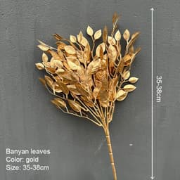 image-Artificial Golden Plants Maple Leaf Christmas Decor Home Living Room Desk Decoration Party Wedding Holiday Flower Arrangement