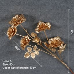 image-Artificial Golden Plants Maple Leaf Christmas Decor Home Living Room Desk Decoration Party Wedding Holiday Flower Arrangement