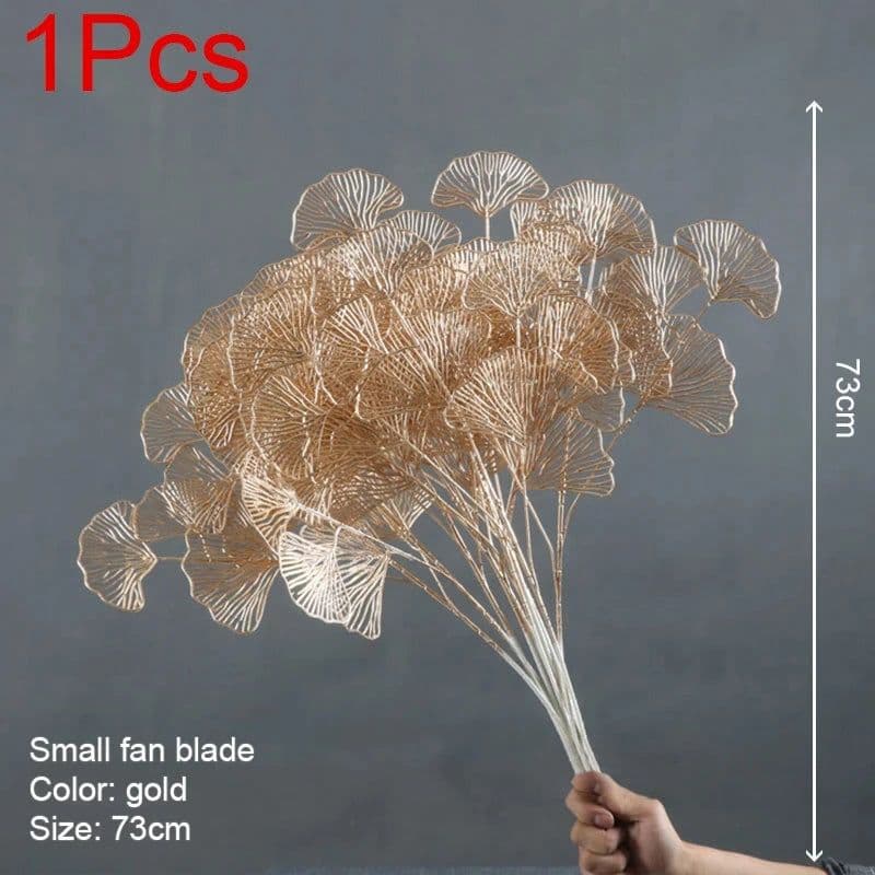 image-Artificial Golden Plants Maple Leaf Christmas Decor Home Living Room Desk Decoration Party Wedding Holiday Flower Arrangement