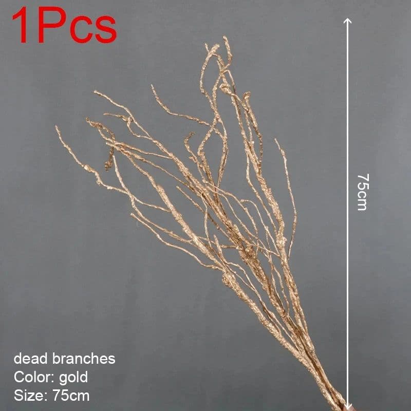 image-Artificial Golden Plants Maple Leaf Christmas Decor Home Living Room Desk Decoration Party Wedding Holiday Flower Arrangement