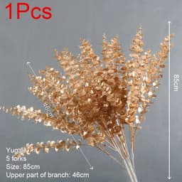 image-Artificial Golden Plants Maple Leaf Christmas Decor Home Living Room Desk Decoration Party Wedding Holiday Flower Arrangement