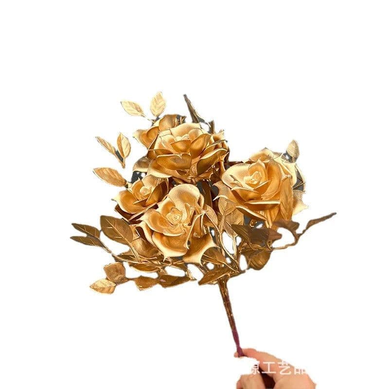image-Artificial Golden Plants Maple Leaf Christmas Decor Home Living Room Desk Decoration Party Wedding Holiday Flower Arrangement