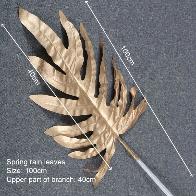 image-Artificial Golden Plants Maple Leaf Christmas Decor Home Living Room Desk Decoration Party Wedding Holiday Flower Arrangement