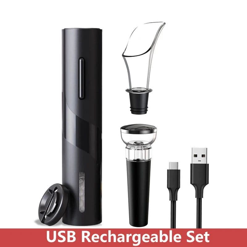image-Automatic Electric Wine Openers for Beer USB Rechargeable Beer Bottle Openers Corkscrew Wine Beer Cap Opener Kitchen Accessories