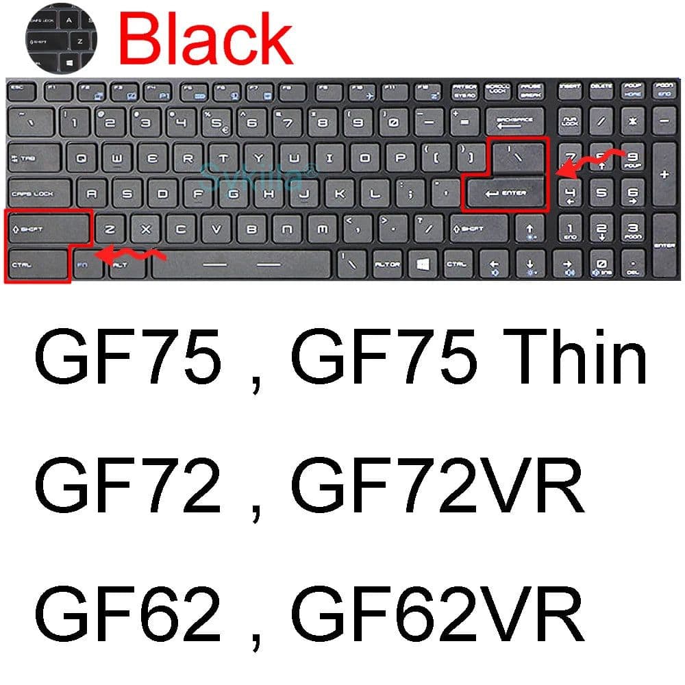 image-Keyboard Cover for MSI GF65 Thin GF63 GF75 Thin GF72 GF72VR GF62 GF62VR Silicone Protector Skin Case Gaming Laptop Accessory 17