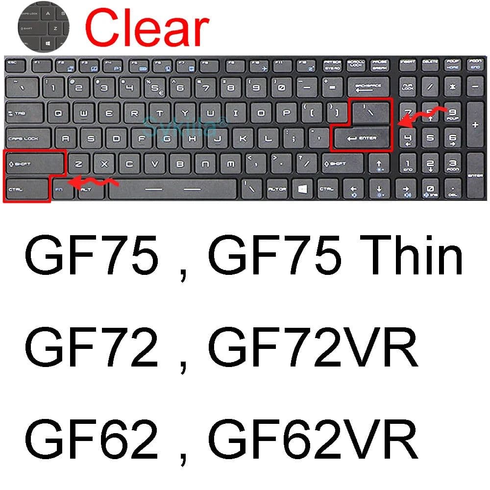 image-Keyboard Cover for MSI GF65 Thin GF63 GF75 Thin GF72 GF72VR GF62 GF62VR Silicone Protector Skin Case Gaming Laptop Accessory 17