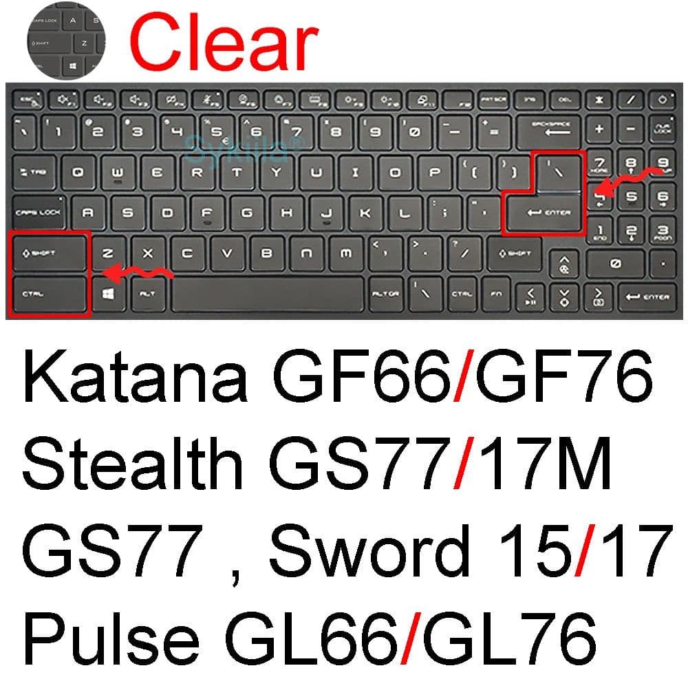 image-Keyboard Cover for MSI GF65 Thin GF63 GF75 Thin GF72 GF72VR GF62 GF62VR Silicone Protector Skin Case Gaming Laptop Accessory 17