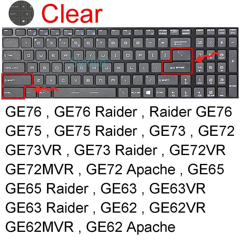 image-Keyboard Cover for MSI GF65 Thin GF63 GF75 Thin GF72 GF72VR GF62 GF62VR Silicone Protector Skin Case Gaming Laptop Accessory 17