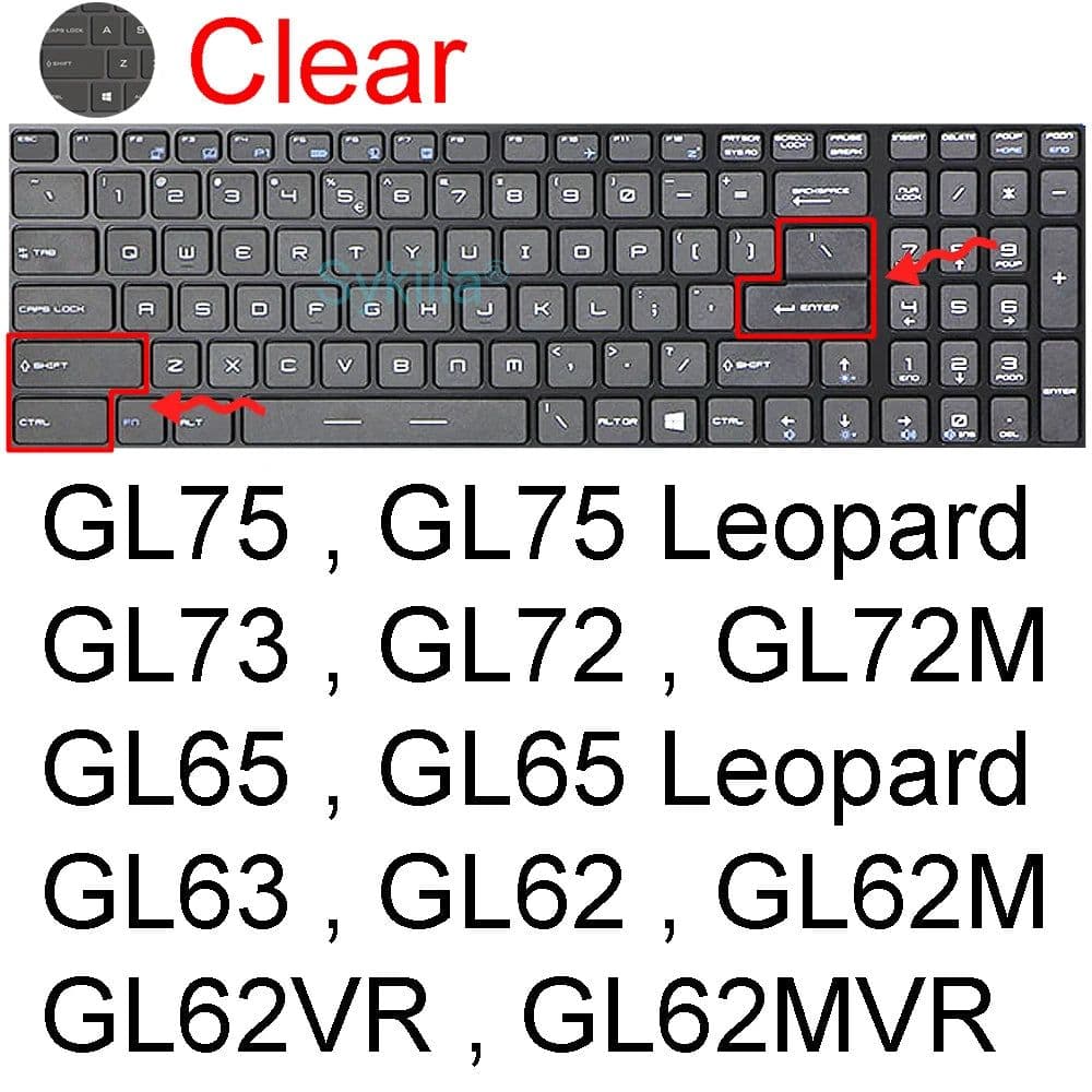 image-Keyboard Cover for MSI GF65 Thin GF63 GF75 Thin GF72 GF72VR GF62 GF62VR Silicone Protector Skin Case Gaming Laptop Accessory 17