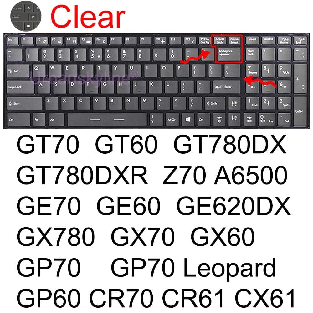 image-Keyboard Cover for MSI GF65 Thin GF63 GF75 Thin GF72 GF72VR GF62 GF62VR Silicone Protector Skin Case Gaming Laptop Accessory 17