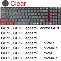 image-Keyboard Cover for MSI GF65 Thin GF63 GF75 Thin GF72 GF72VR GF62 GF62VR Silicone Protector Skin Case Gaming Laptop Accessory 17