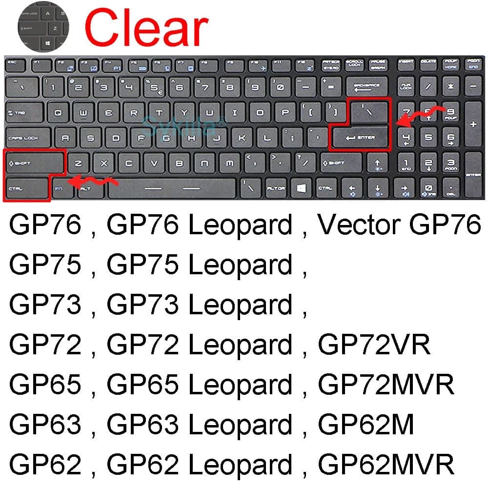 image-Keyboard Cover for MSI GF65 Thin GF63 GF75 Thin GF72 GF72VR GF62 GF62VR Silicone Protector Skin Case Gaming Laptop Accessory 17