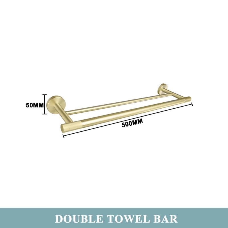 image-Golden Towel Rack Towel Bar Ring Brushed Gold Hardware Set Robe Coat Hook Toilet Tissue Paper Holder Bathroom Accessories Kit