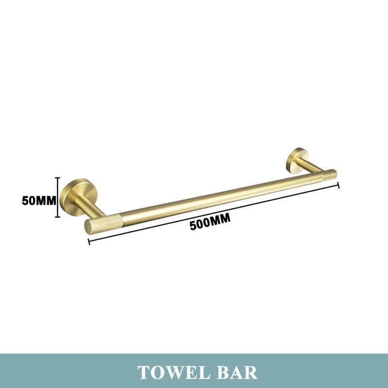 image-Golden Towel Rack Towel Bar Ring Brushed Gold Hardware Set Robe Coat Hook Toilet Tissue Paper Holder Bathroom Accessories Kit