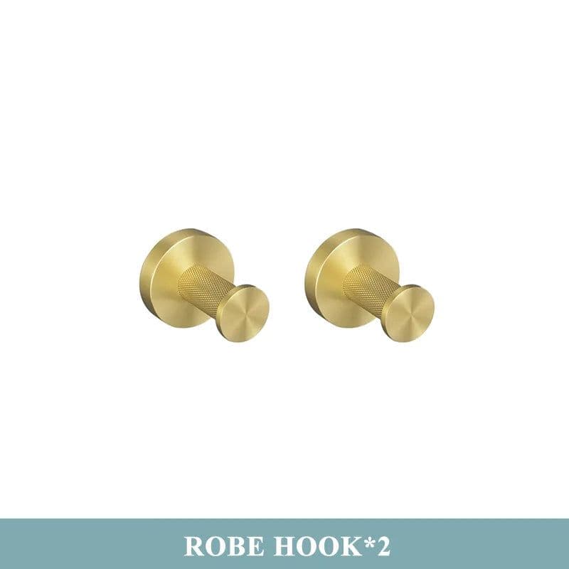 image-Golden Towel Rack Towel Bar Ring Brushed Gold Hardware Set Robe Coat Hook Toilet Tissue Paper Holder Bathroom Accessories Kit