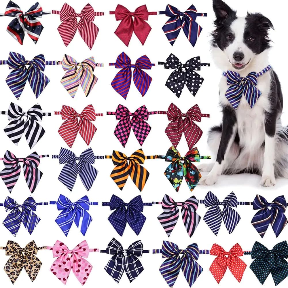 image-Bulk Dog Bow Tie For Big Dog Bowties Neckties Big Bowties Pets Products For Dog Wedding Supplies Dog Accessories For Small Dogs