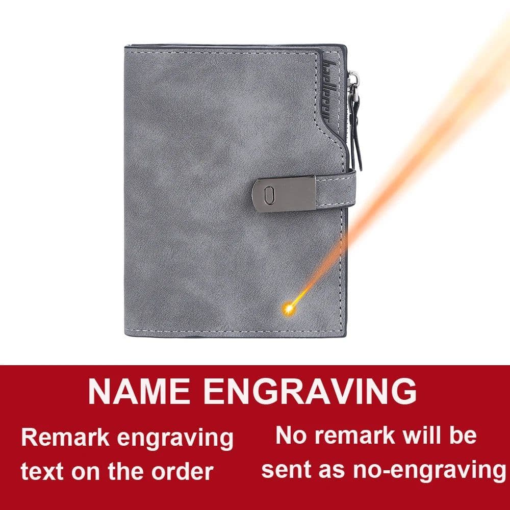 image-Women Wallets Short Free Name Engraving Magnetic Buckle Top Quality Card Holder Female Purse Zipper Wallet For Women