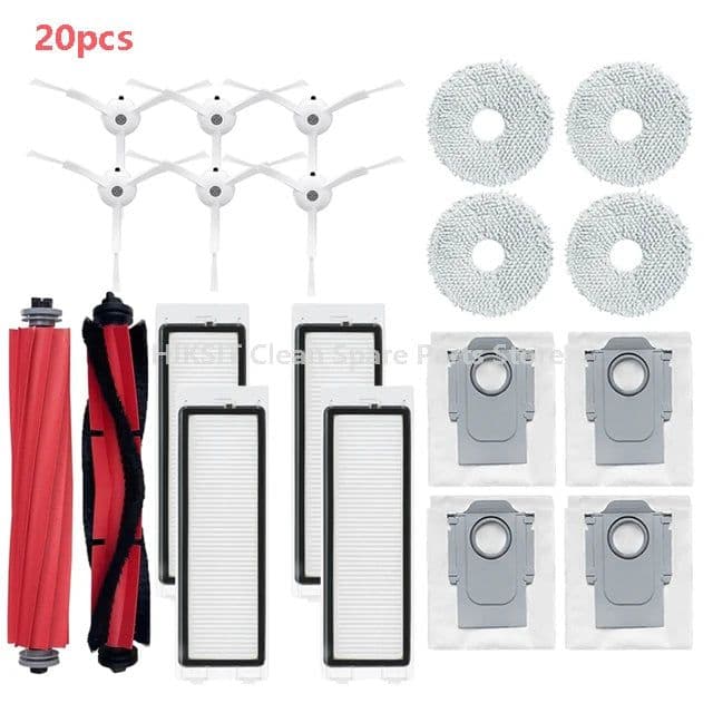 image-For Xiaomi Roborock Q Revo / P10 Robot Vacuum Cleaner Accessories Roller Side Brush Dust Bag Accessories HEPA Filter Mop Cloth