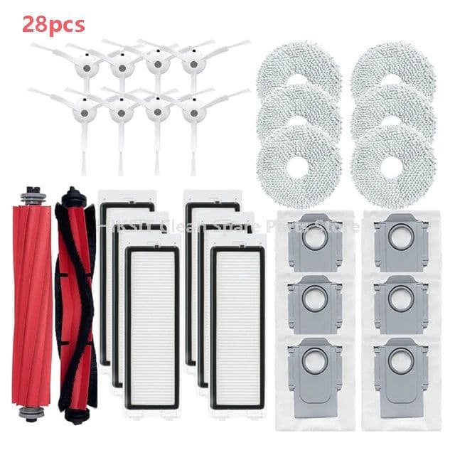 image-For Xiaomi Roborock Q Revo / P10 Robot Vacuum Cleaner Accessories Roller Side Brush Dust Bag Accessories HEPA Filter Mop Cloth
