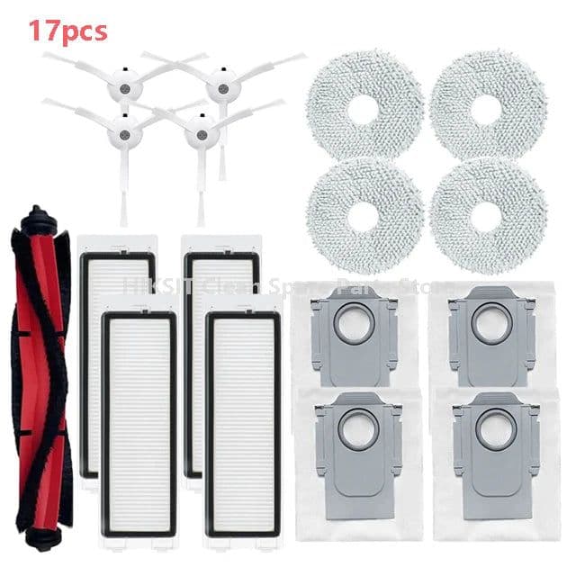 image-For Xiaomi Roborock Q Revo / P10 Robot Vacuum Cleaner Accessories Roller Side Brush Dust Bag Accessories HEPA Filter Mop Cloth