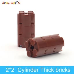 image-50pcs DIY Building Blocks Thick Figures Bricks Cylinder 2x2Dots Educational Creative Size Compatible With 6143 Toys for Children