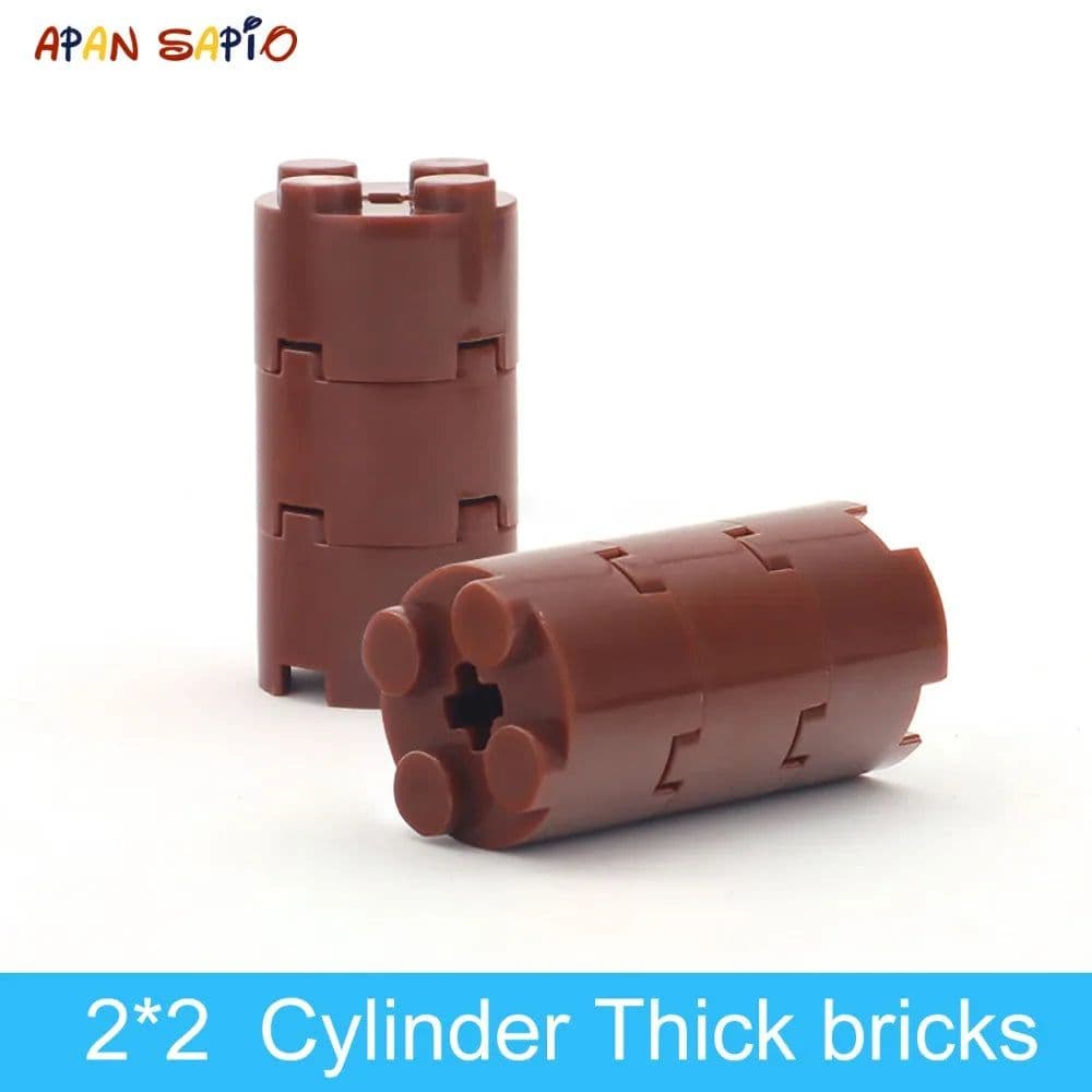 image-50pcs DIY Building Blocks Thick Figures Bricks Cylinder 2x2Dots Educational Creative Size Compatible With 6143 Toys for Children