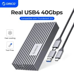 image-ORICO USB4 NVMe M.2 SSD Enclosure 40Gbps PCIe3.0x4 Aluminum M2 External Case Compatible with Thunderbolt 3/4 USB3.2/3.1/3.0
