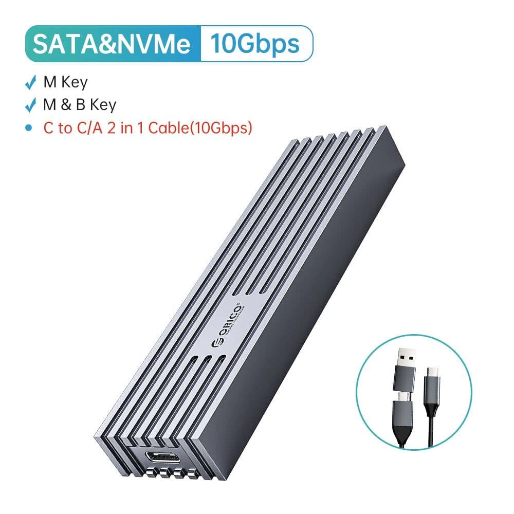 image-ORICO USB4 NVMe M.2 SSD Enclosure 40Gbps PCIe3.0x4 Aluminum M2 External Case Compatible with Thunderbolt 3/4 USB3.2/3.1/3.0