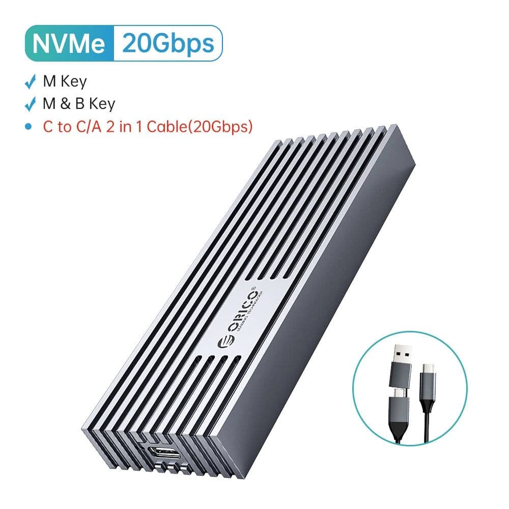 image-ORICO USB4 NVMe M.2 SSD Enclosure 40Gbps PCIe3.0x4 Aluminum M2 External Case Compatible with Thunderbolt 3/4 USB3.2/3.1/3.0