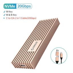 image-ORICO USB4 NVMe M.2 SSD Enclosure 40Gbps PCIe3.0x4 Aluminum M2 External Case Compatible with Thunderbolt 3/4 USB3.2/3.1/3.0