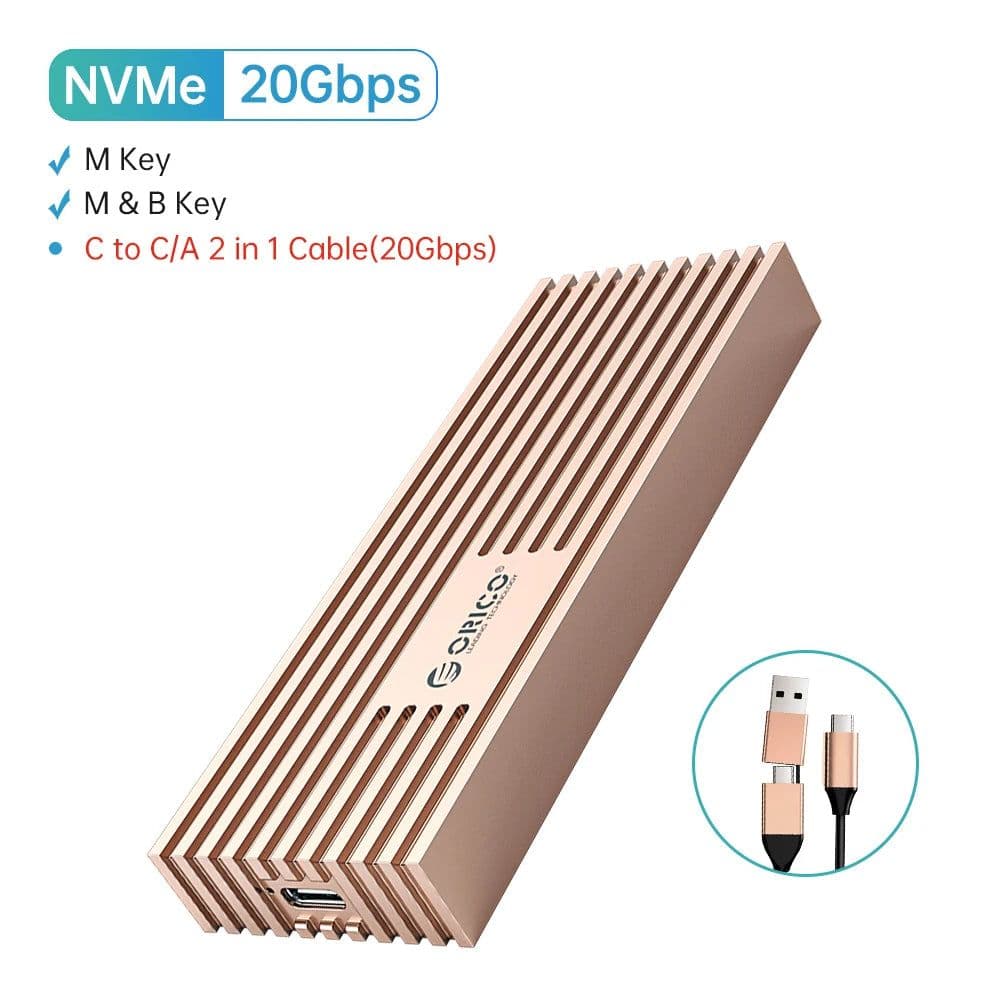 image-ORICO USB4 NVMe M.2 SSD Enclosure 40Gbps PCIe3.0x4 Aluminum M2 External Case Compatible with Thunderbolt 3/4 USB3.2/3.1/3.0