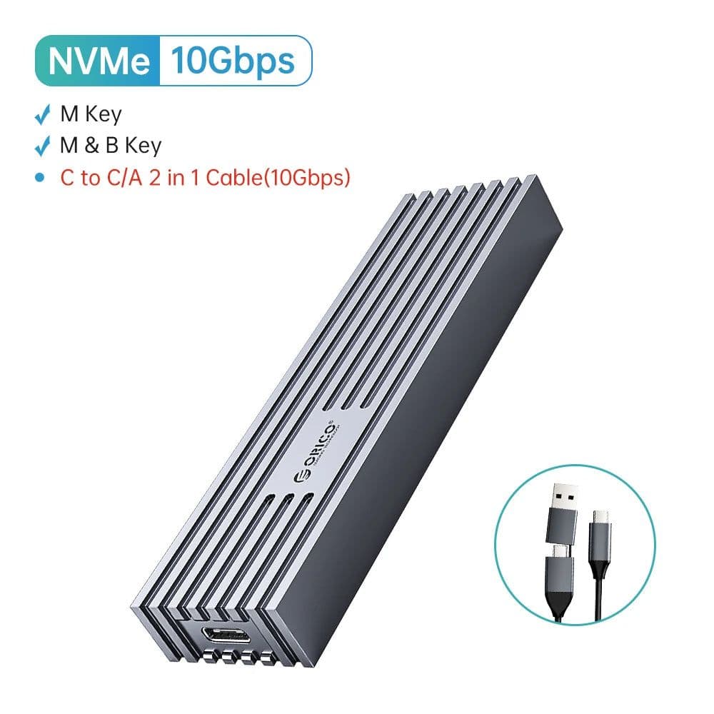 image-ORICO USB4 NVMe M.2 SSD Enclosure 40Gbps PCIe3.0x4 Aluminum M2 External Case Compatible with Thunderbolt 3/4 USB3.2/3.1/3.0