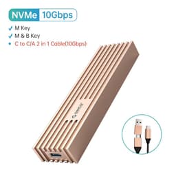 image-ORICO USB4 NVMe M.2 SSD Enclosure 40Gbps PCIe3.0x4 Aluminum M2 External Case Compatible with Thunderbolt 3/4 USB3.2/3.1/3.0