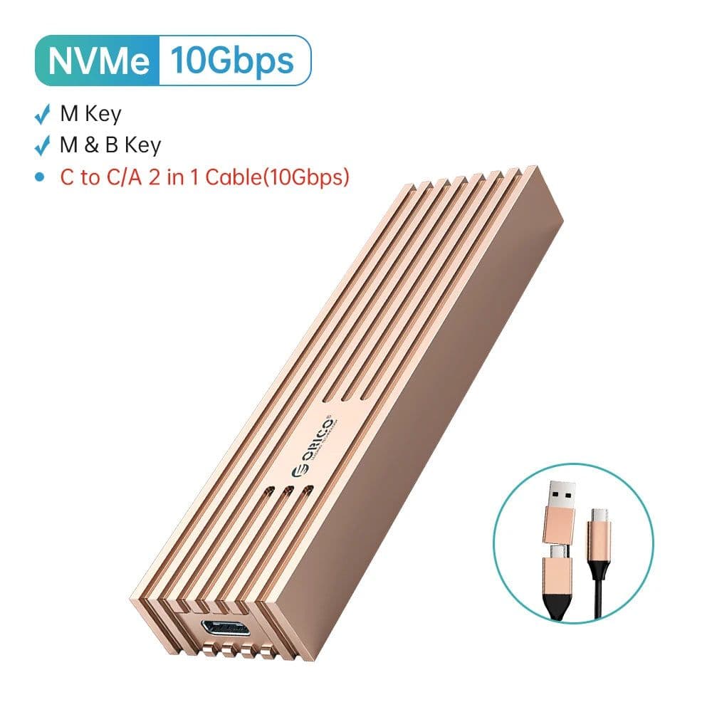 image-ORICO USB4 NVMe M.2 SSD Enclosure 40Gbps PCIe3.0x4 Aluminum M2 External Case Compatible with Thunderbolt 3/4 USB3.2/3.1/3.0