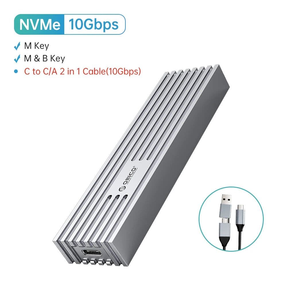 image-ORICO USB4 NVMe M.2 SSD Enclosure 40Gbps PCIe3.0x4 Aluminum M2 External Case Compatible with Thunderbolt 3/4 USB3.2/3.1/3.0