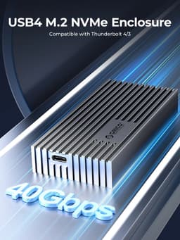 image-ORICO USB4 NVMe M.2 SSD Enclosure 40Gbps PCIe3.0x4 Aluminum M2 External Case Compatible with Thunderbolt 3/4 USB3.2/3.1/3.0
